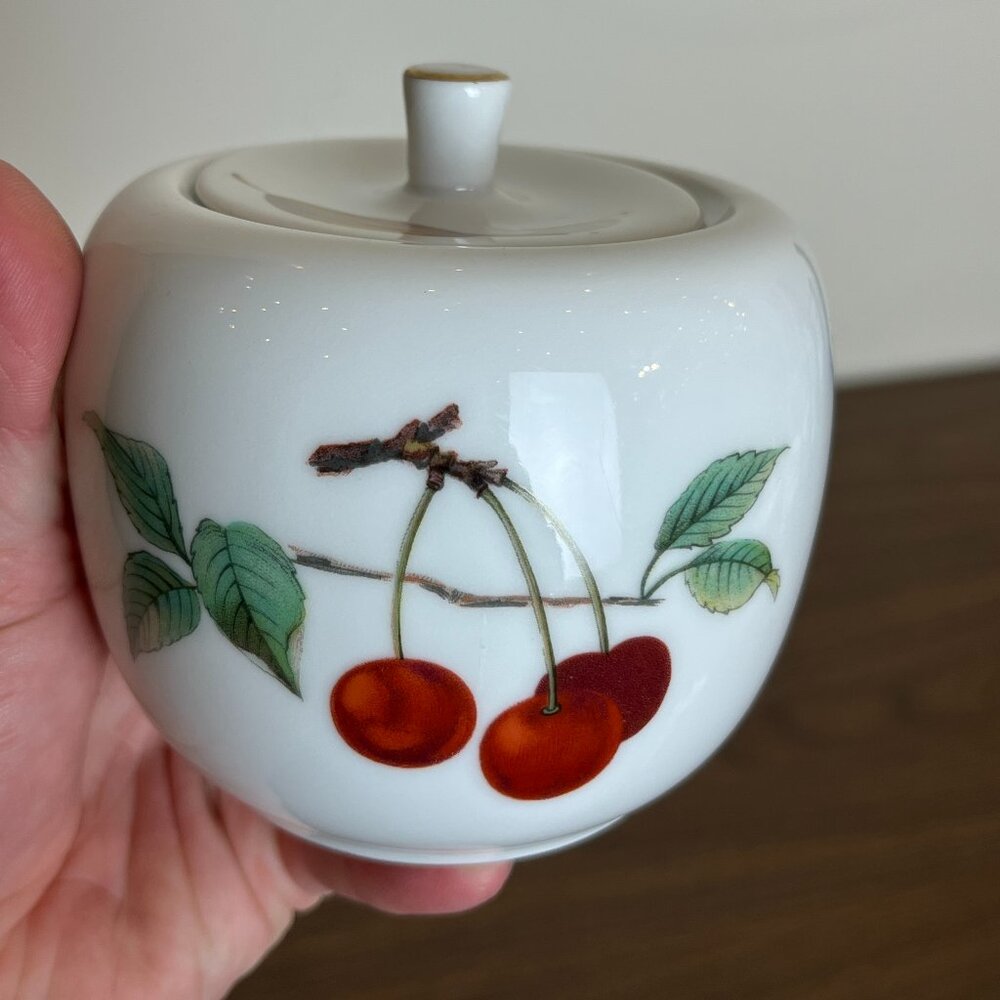 Vintage Fruit Sugar Bowl Evesham Vale by Royal Worcester, England